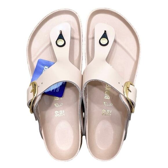Staud x Birkenstock Gizeh Sandals In High Shine Beige 9 NWT - Picture 2 of 6